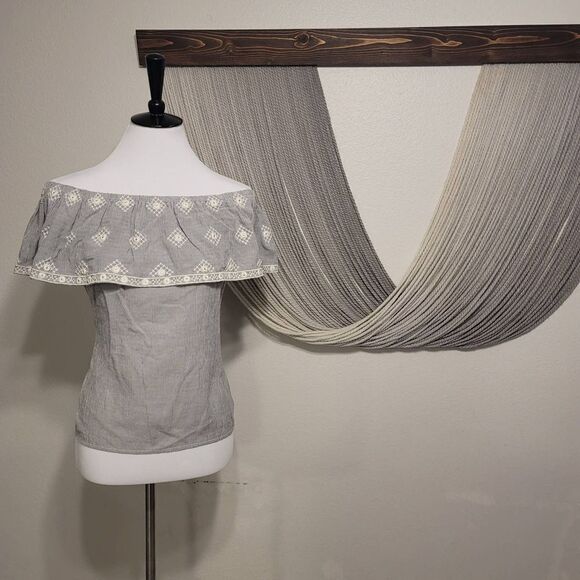 Lovestitch Striped Cold Shoulder Top Sz L - Picture 1 of 3